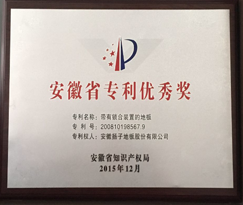 扬子地板发明专利喜获“专利优秀奖”